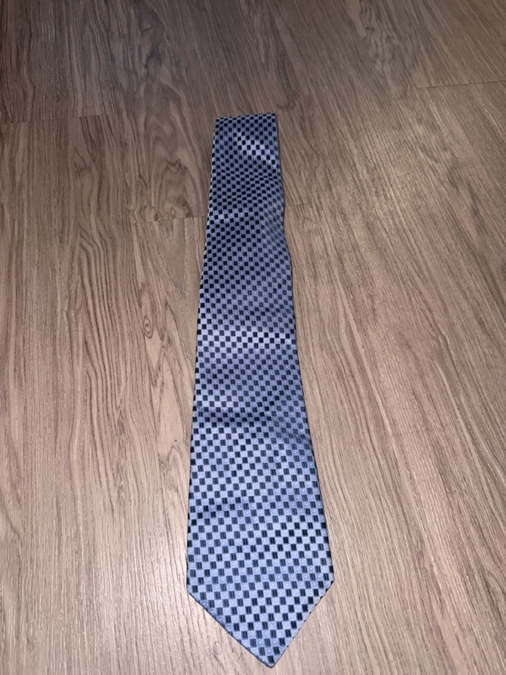 Murano Blue Checkered Silk Tie